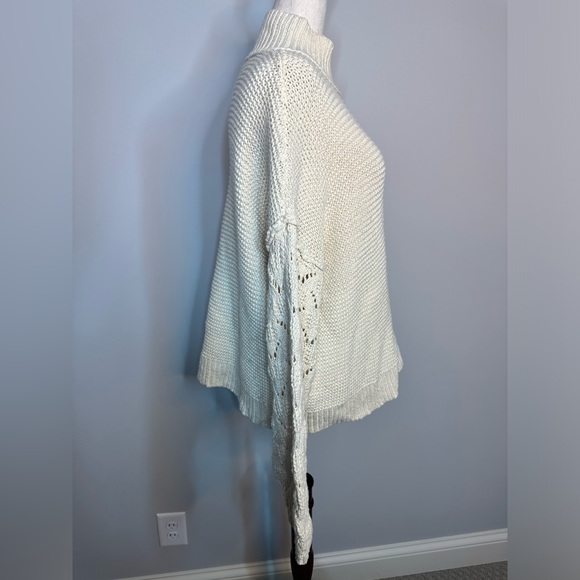 Sz XL Universal Thread cream bone mock neck knit drop sleeve sweater textured - Picture 2 of 7
